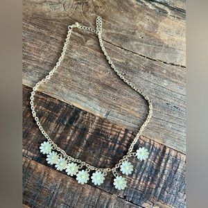 Gold enamel Daisy charms Necklace